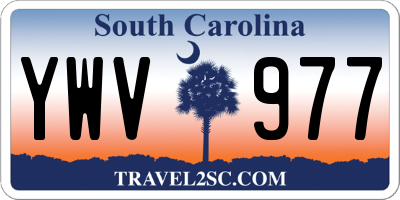 SC license plate YWV977