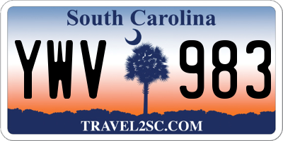 SC license plate YWV983