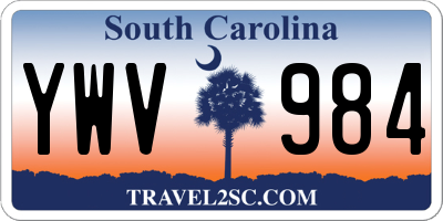 SC license plate YWV984