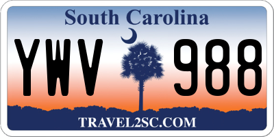 SC license plate YWV988