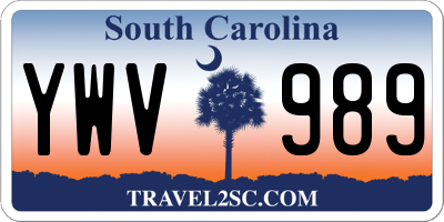 SC license plate YWV989