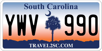 SC license plate YWV990