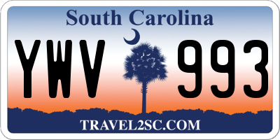 SC license plate YWV993