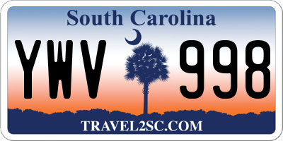 SC license plate YWV998