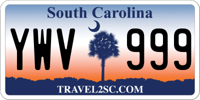 SC license plate YWV999