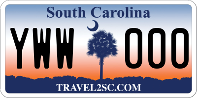 SC license plate YWW000