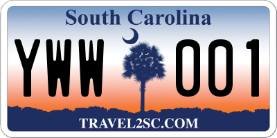 SC license plate YWW001