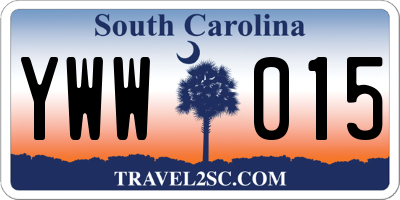 SC license plate YWW015