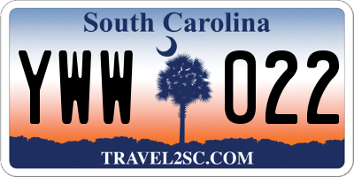 SC license plate YWW022