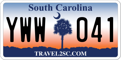 SC license plate YWW041