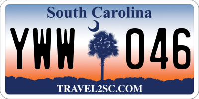 SC license plate YWW046