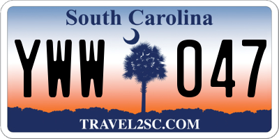 SC license plate YWW047
