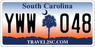 SC license plate YWW048