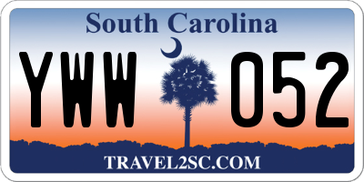 SC license plate YWW052