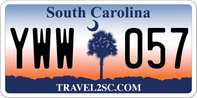 SC license plate YWW057