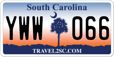 SC license plate YWW066
