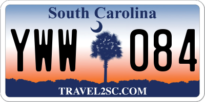 SC license plate YWW084
