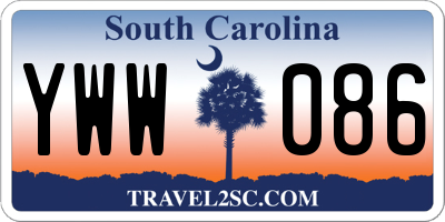 SC license plate YWW086