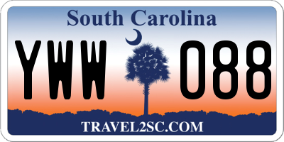 SC license plate YWW088