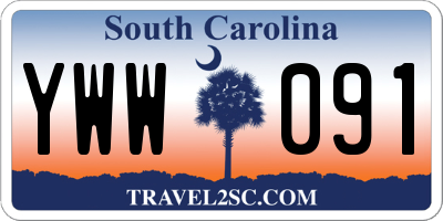 SC license plate YWW091