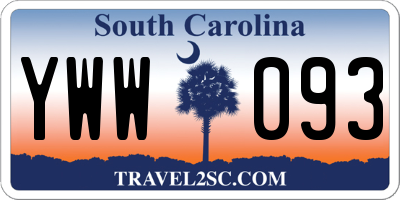 SC license plate YWW093
