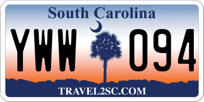 SC license plate YWW094
