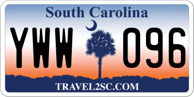 SC license plate YWW096