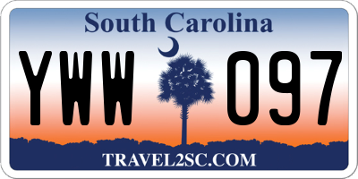 SC license plate YWW097