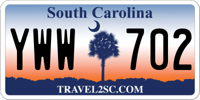 SC license plate YWW702