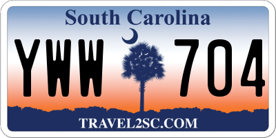 SC license plate YWW704
