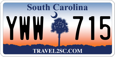 SC license plate YWW715