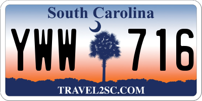 SC license plate YWW716
