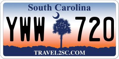 SC license plate YWW720