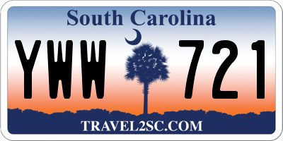 SC license plate YWW721