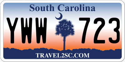 SC license plate YWW723