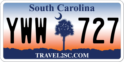 SC license plate YWW727