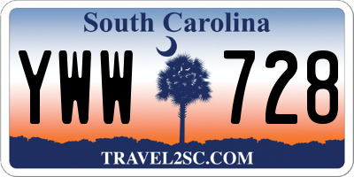 SC license plate YWW728