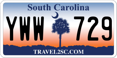 SC license plate YWW729