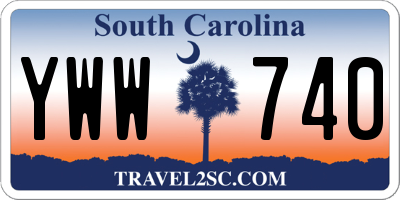 SC license plate YWW740