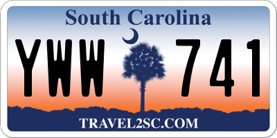 SC license plate YWW741