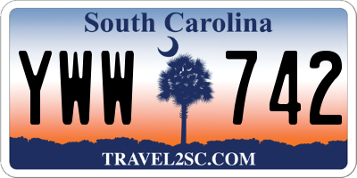 SC license plate YWW742