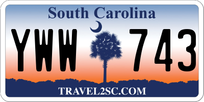 SC license plate YWW743