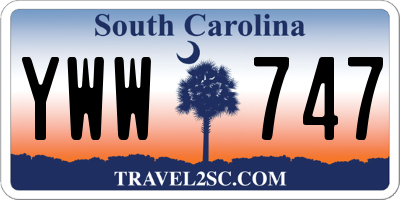 SC license plate YWW747
