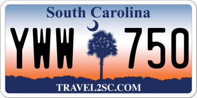 SC license plate YWW750