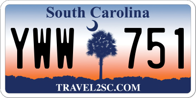 SC license plate YWW751