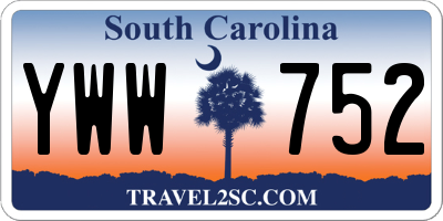 SC license plate YWW752