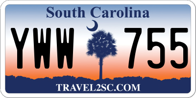 SC license plate YWW755