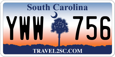 SC license plate YWW756