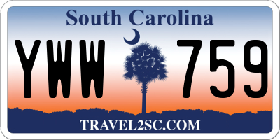 SC license plate YWW759