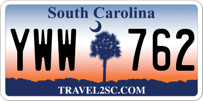 SC license plate YWW762